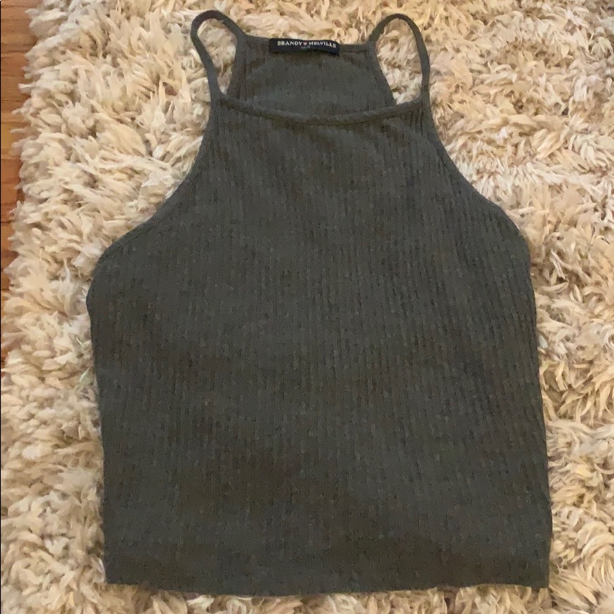 Grey Ribbed Tank Top